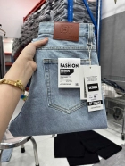Quần jean nam cotton suông màu xanh không giãn Ms 1235 5