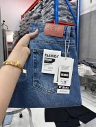 Quần jean nam cotton suông màu xanh không giãn Ms 1236 5