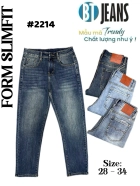 Quần jean nam form slimfit trơn xanh cao cấp Ms 2214 1