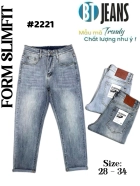 Quần jean nam form slimfit trơn xanh cao cấp Ms 2221 1