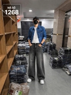 QUẦN JEAN DÀI COTTON SUÔNG MÀU XÁM ĐEN WASH MS1268 2