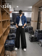 QUẦN JEAN DÀI COTTON SUÔNG TO MÀU ĐEN WASH NHẸ MS 1265 2