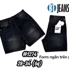 QUẦN SHORT JEAN NAM TRÊN GỐI MÀU ĐEN KHÓI WASH MS1274 1