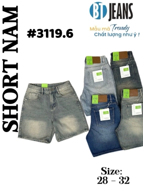 Quần short jeans trơn không giãn Ms 3119.6