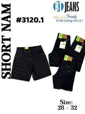 Quần short jeans trơn không giãn Ms 3120.1