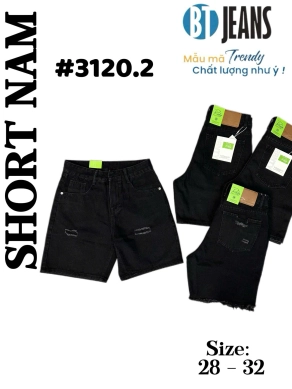 Quần short jeans trơn không giãn rách Ms 3120.2