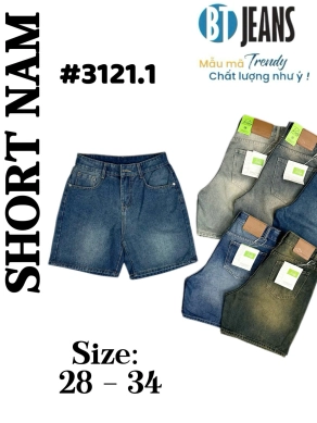 Quần short jeans trơn không giãn Ms 3121.1