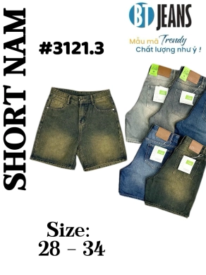 Quần short jeans trơn không giãn Ms 3121.3