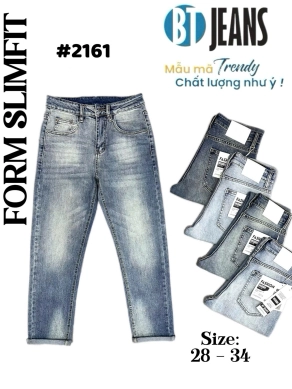 Quần jean nam trơn có giãn xanh cao cấp Ms 2161