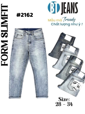 Quần jean nam trơn có giãn xanh cao cấp Ms 2162