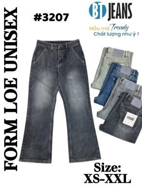 Quần jean nam cotton ống loe unisex không giãn Ms 3207