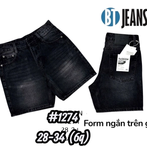 QUẦN SHORT JEAN NAM TRÊN GỐI MÀU ĐEN KHÓI WASH MS1274