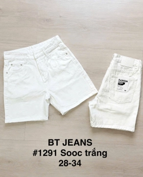 QUẦN SHORT JEAN TRẮNG NAM DÁNG SUÔNG (Mã #1291)