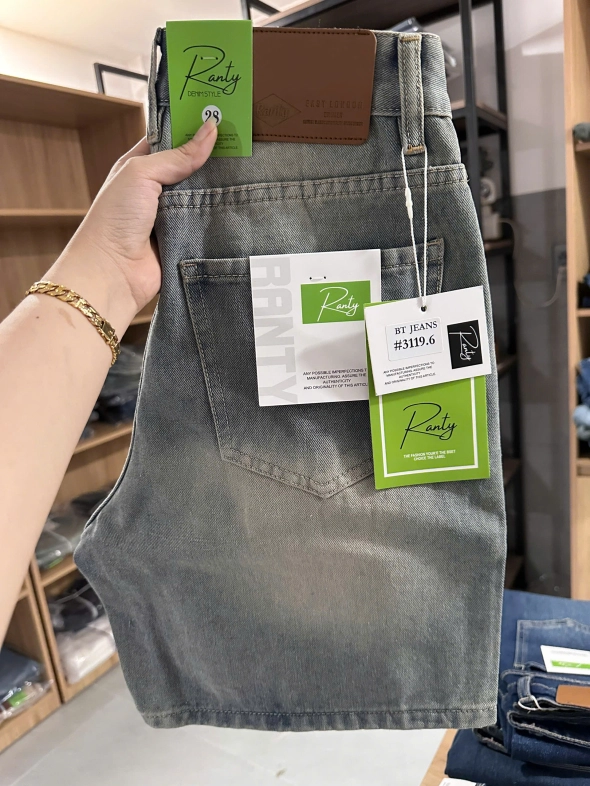 Quần short jeans trơn không giãn Ms 3119.6 - slide 3