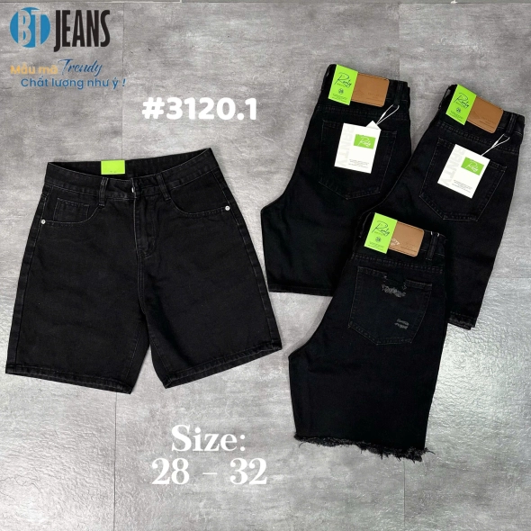 Quần short jeans trơn không giãn Ms 3120.1 - slide 2