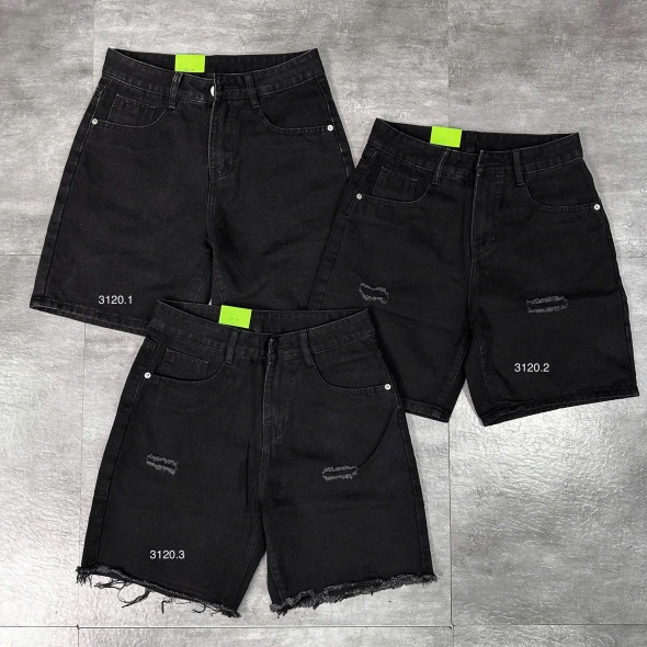 Quần short jeans trơn không giãn Ms 3120.1 - slide 4