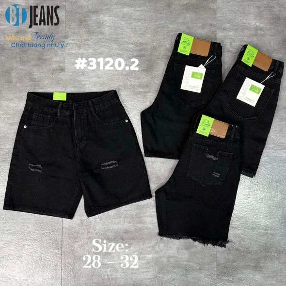 Quần short jeans trơn không giãn rách Ms 3120.2 - slide 2