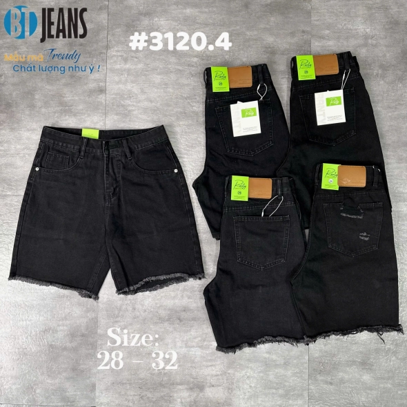 Quần short jeans trơn không giãn tua lai giá rẻ Ms 3120.4 - slide 2