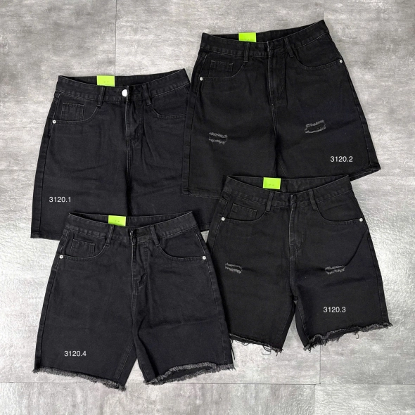 Quần short jeans trơn không giãn tua lai giá rẻ Ms 3120.4 - slide 3