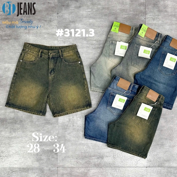 Quần short jeans trơn không giãn Ms 3121.3 - slide 2