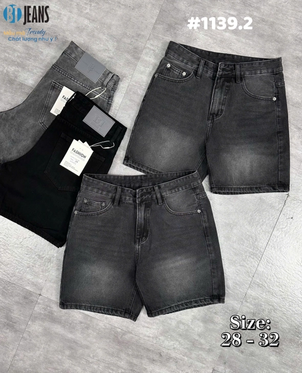 Quần short jeans xám trơn không giãn cao cấp Ms 1139.2 - slide 2