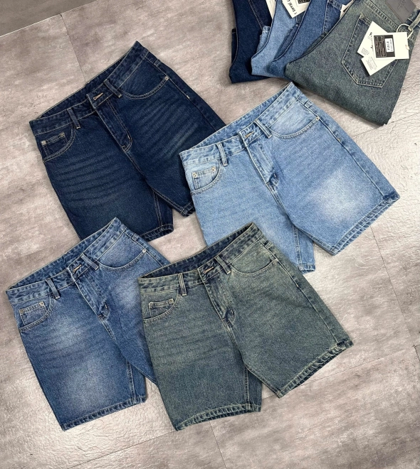 Quần short jeans xanh trơn không giãn cao cấp Ms 1141.2 - slide 4