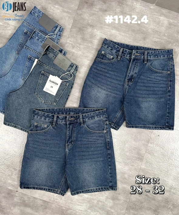 Quần short jeans xanh trơn không giãn cao cấp Ms 1142.4 - slide 2