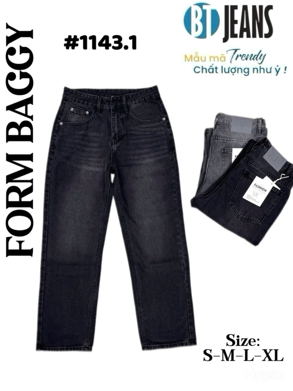 Quần jean nam cotton suông xám không giãn Ms 1143.1 - slide 1