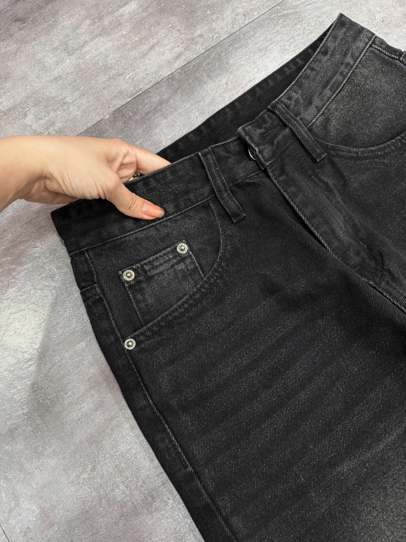 Quần jean nam cotton suông màu xám không giãn Ms 1212 - slide 4