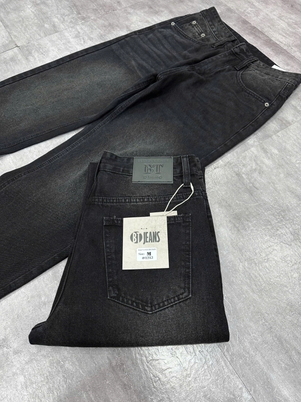 Quần jean nam cotton suông màu xám không giãn Ms 1212 - slide 6