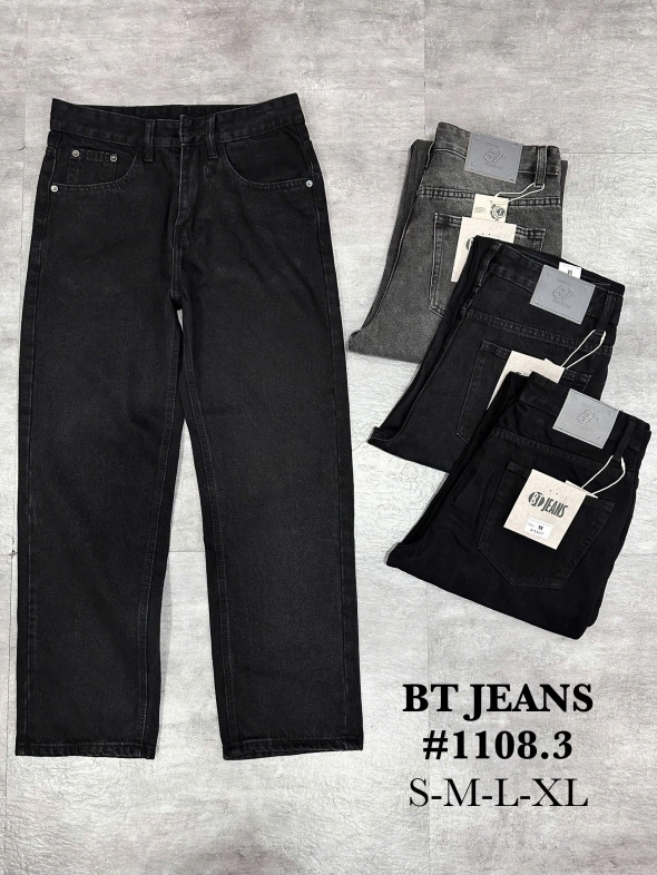 Quần jean nam cotton suông xám không giãn Ms 1188 - slide 2