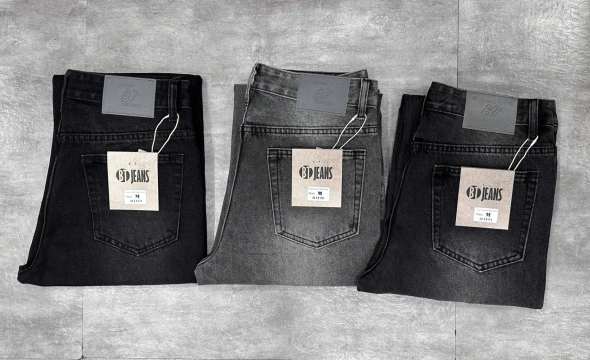 Quần jean nam cotton suông xám không giãn Ms 1190 - slide 3