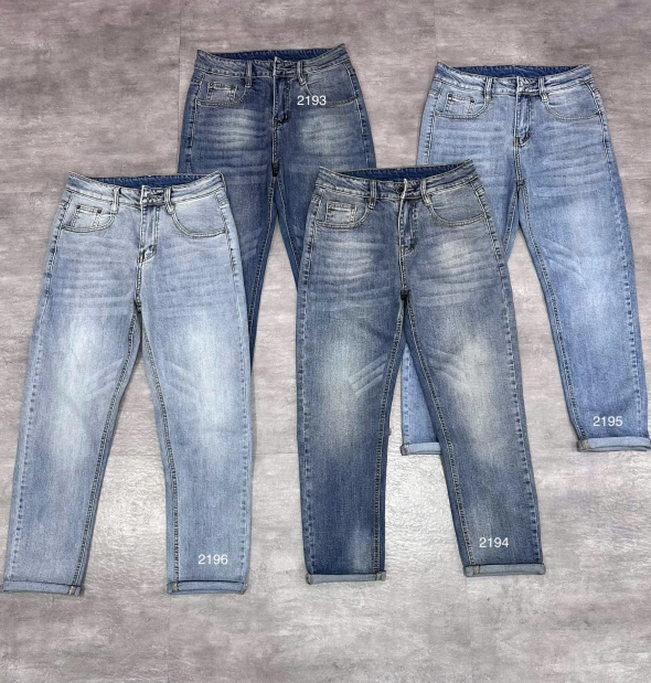 Quần jean nam form slimfit trơn xanh cao cấp Ms 2195 - slide 3