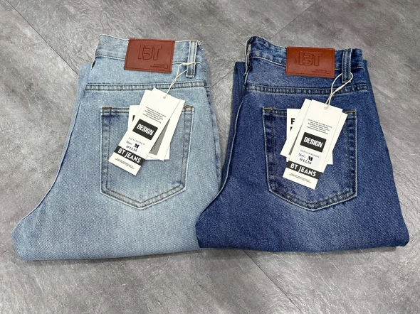 Quần jean nam cotton suông màu xanh không giãn Ms 1236 - slide 3