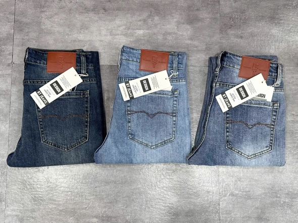 Quần jean nam form slimfit trơn xanh cao cấp Ms 2215 - slide 3