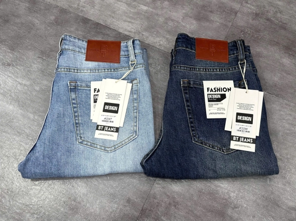 Quần jean nam form slimfit trơn xanh cao cấp Ms 2217 - slide 3