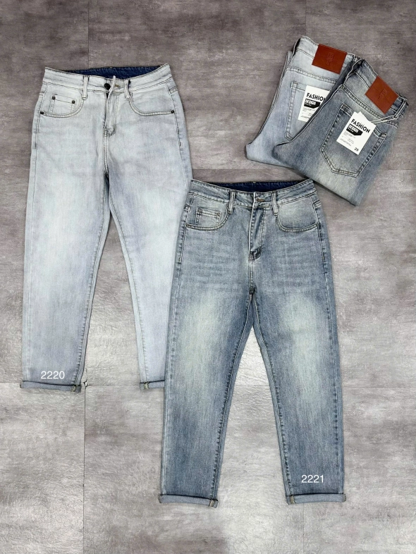 Quần jean nam form slimfit trơn xanh cao cấp Ms 2221 - slide 5