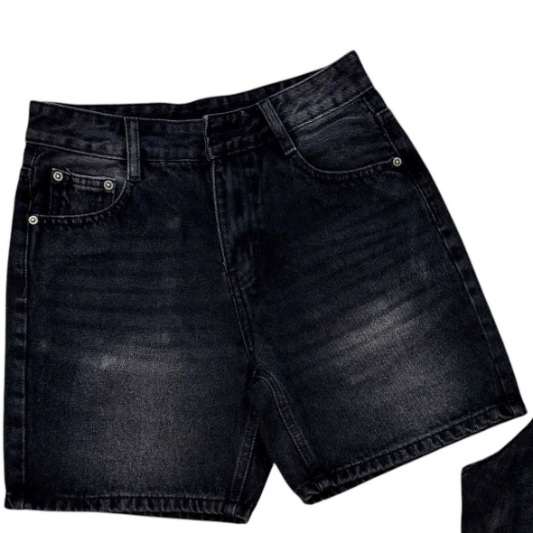 QUẦN SHORT JEAN NAM TRÊN GỐI MÀU ĐEN KHÓI WASH MS1274 - slide 3