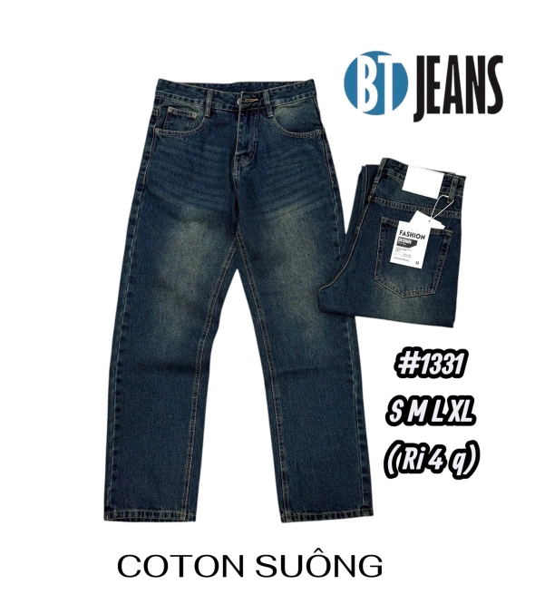 QUẦN JEAN DÀI DÁNG SUÔNG MÀU XANH RÊU THẪM MÀI (Mã #1331) - slide 1