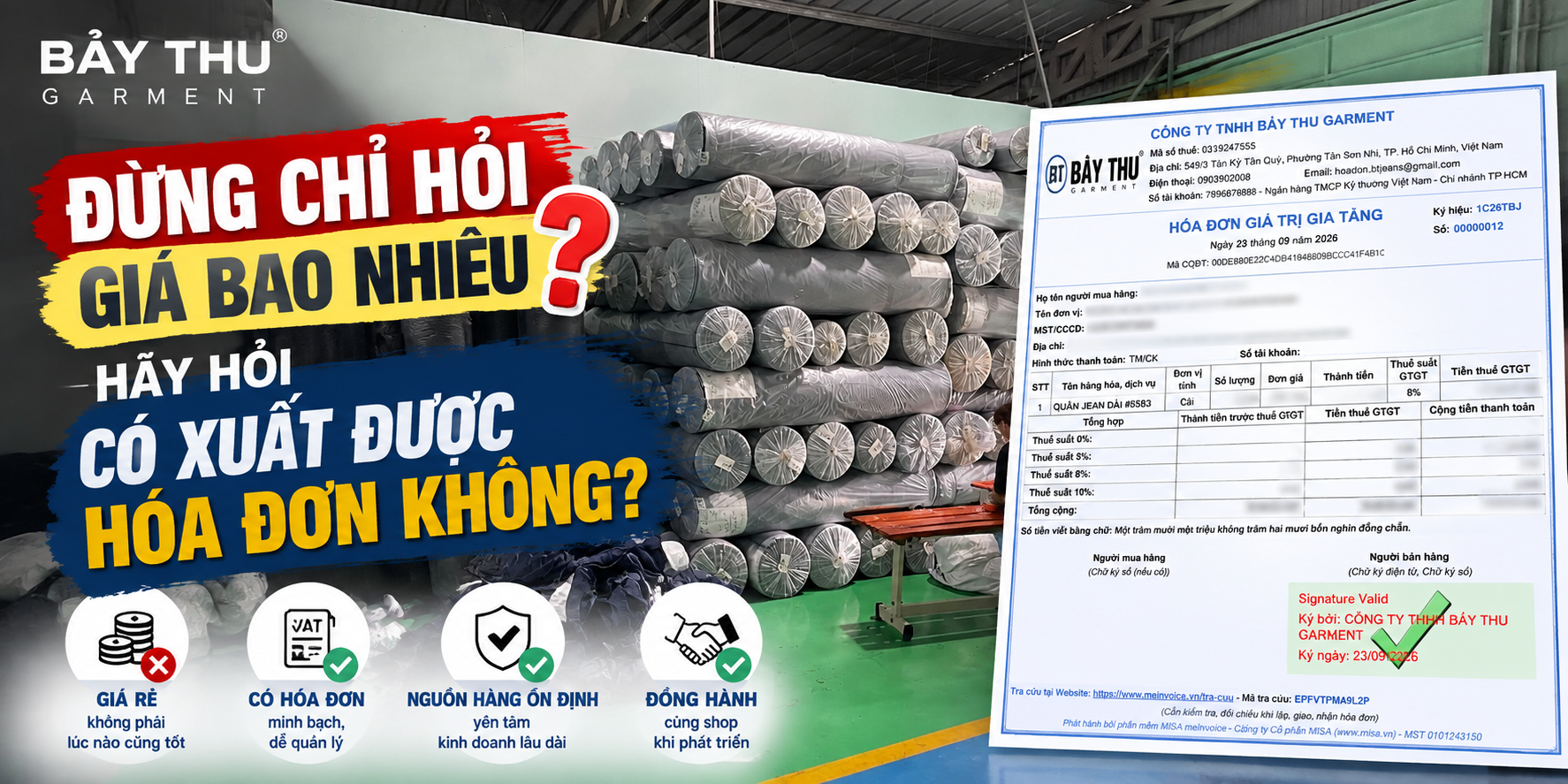Xưởng sỉ quần jean có hóa đơn vat cho chủ shop - 2