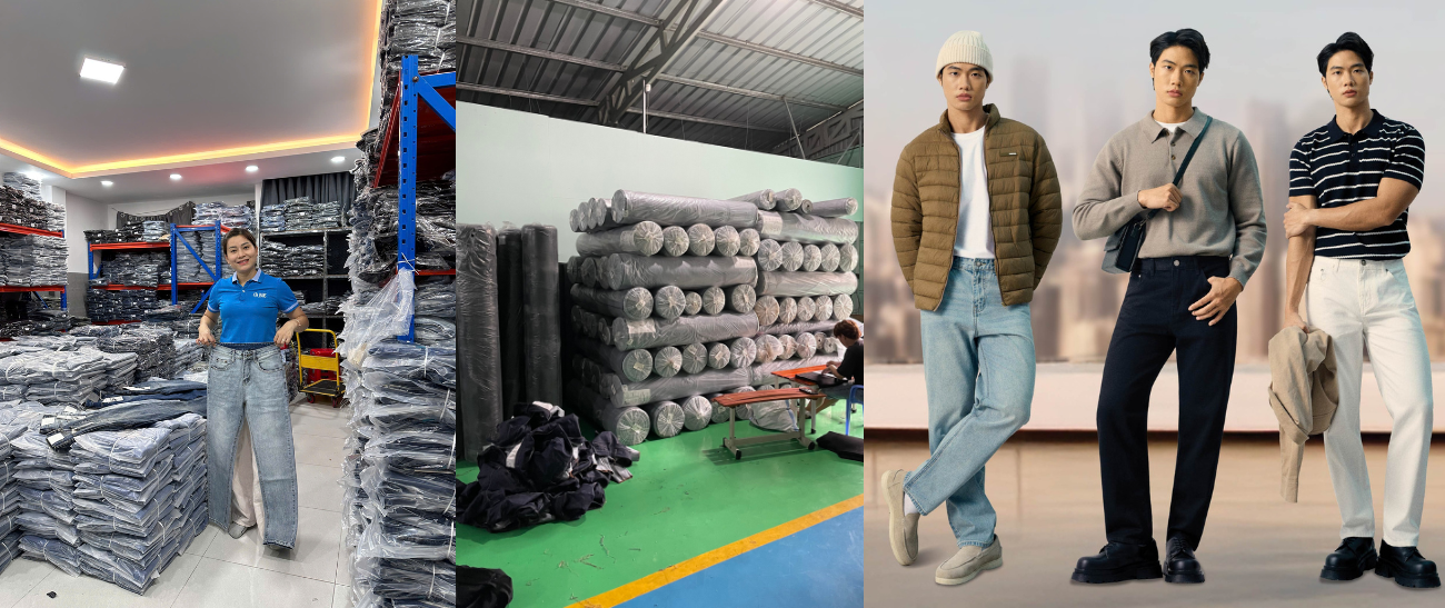 Quần Jean Nam 100% Cotton Không Giãn Ống Suông