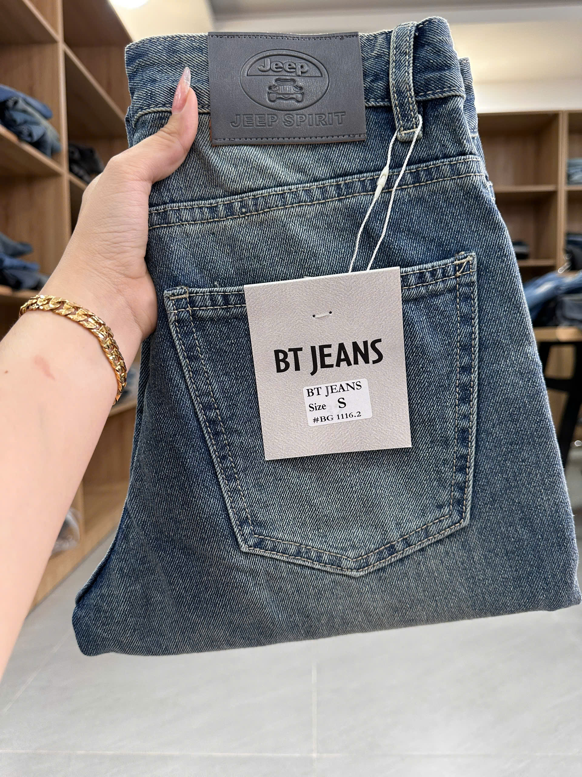 Quần jean nam cotton suông không giãn Ms 1116.2