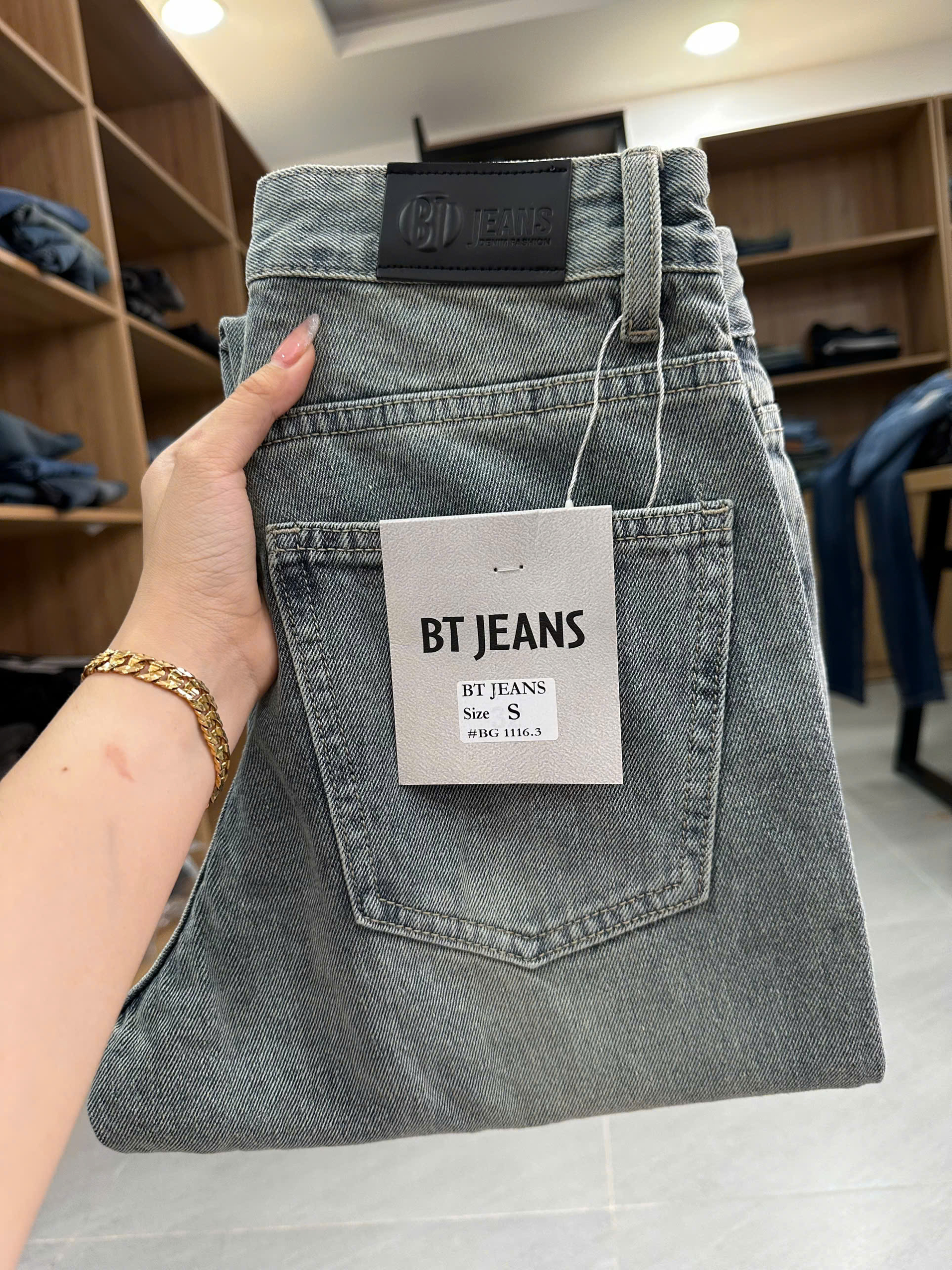 Quần jean nam cotton suông không giãn Ms 1116.3