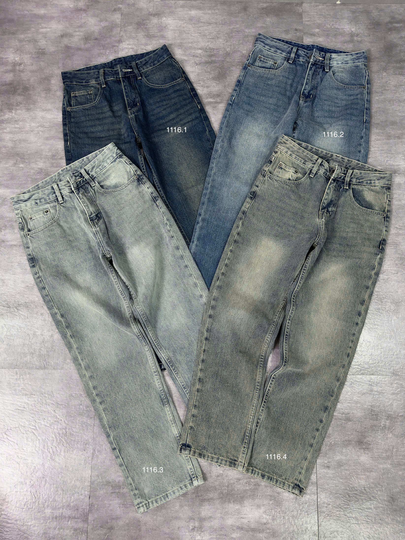 Quần jean nam cotton suông không giãn Ms 1116.3
