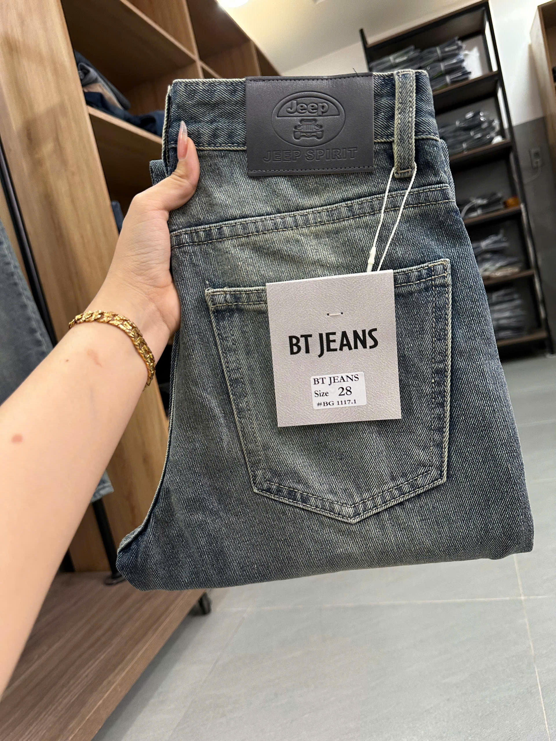 Quần jean nam cotton suông không giãn Ms 1117.1