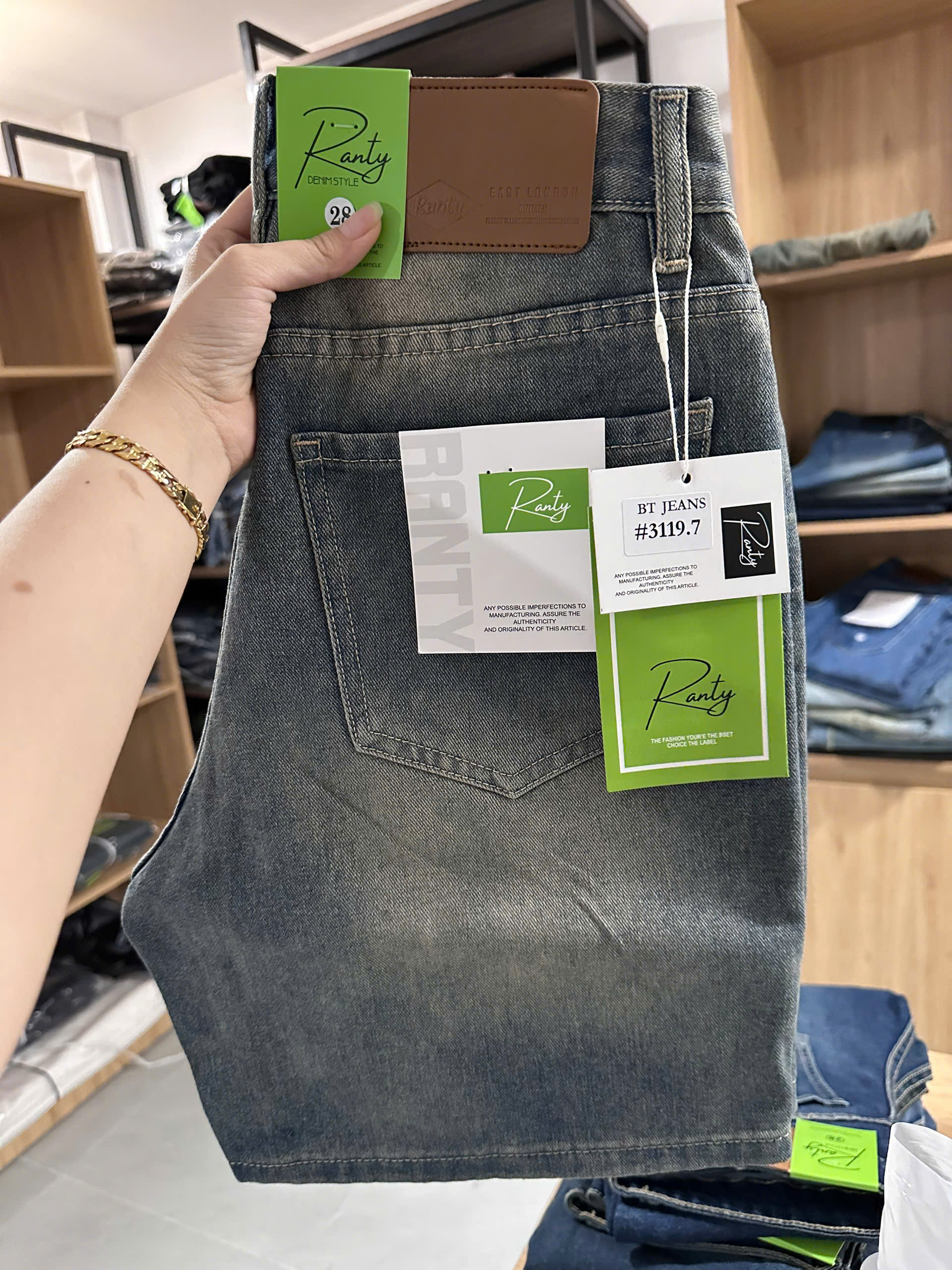 Quần short jeans trơn không giãn Ms 3119.7