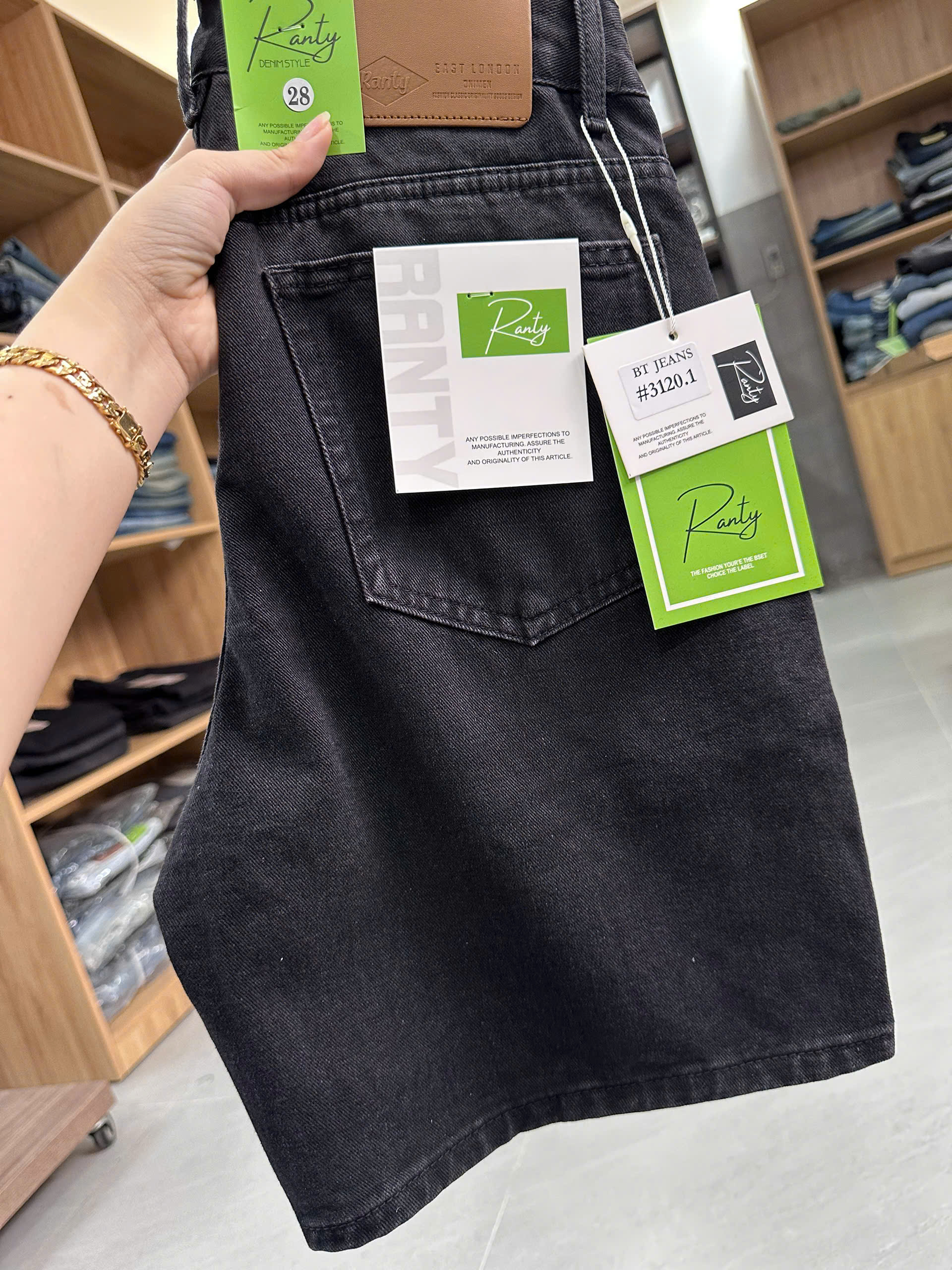 Quần short jeans trơn không giãn Ms 3120.1
