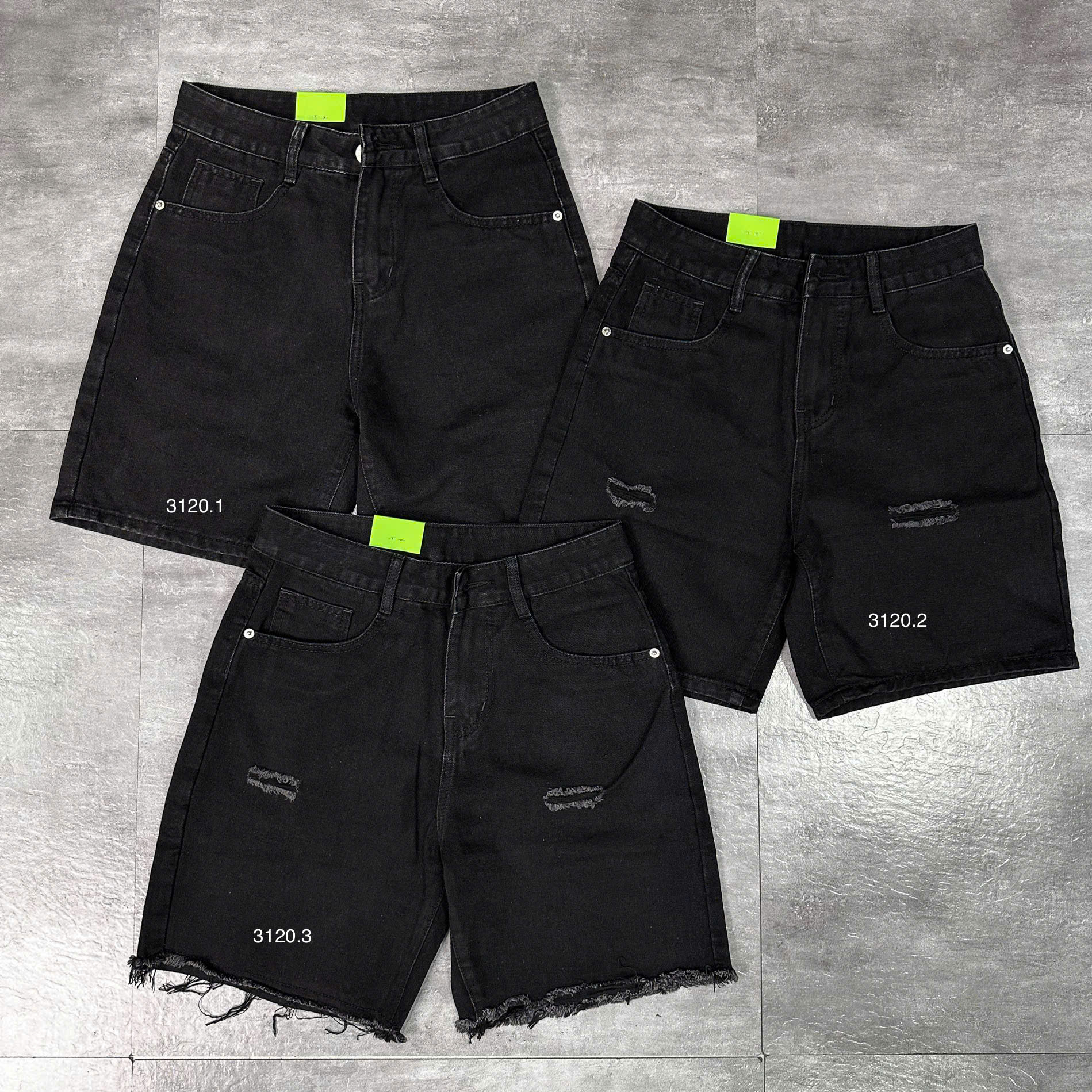 Quần short jeans trơn không giãn Ms 3120.1