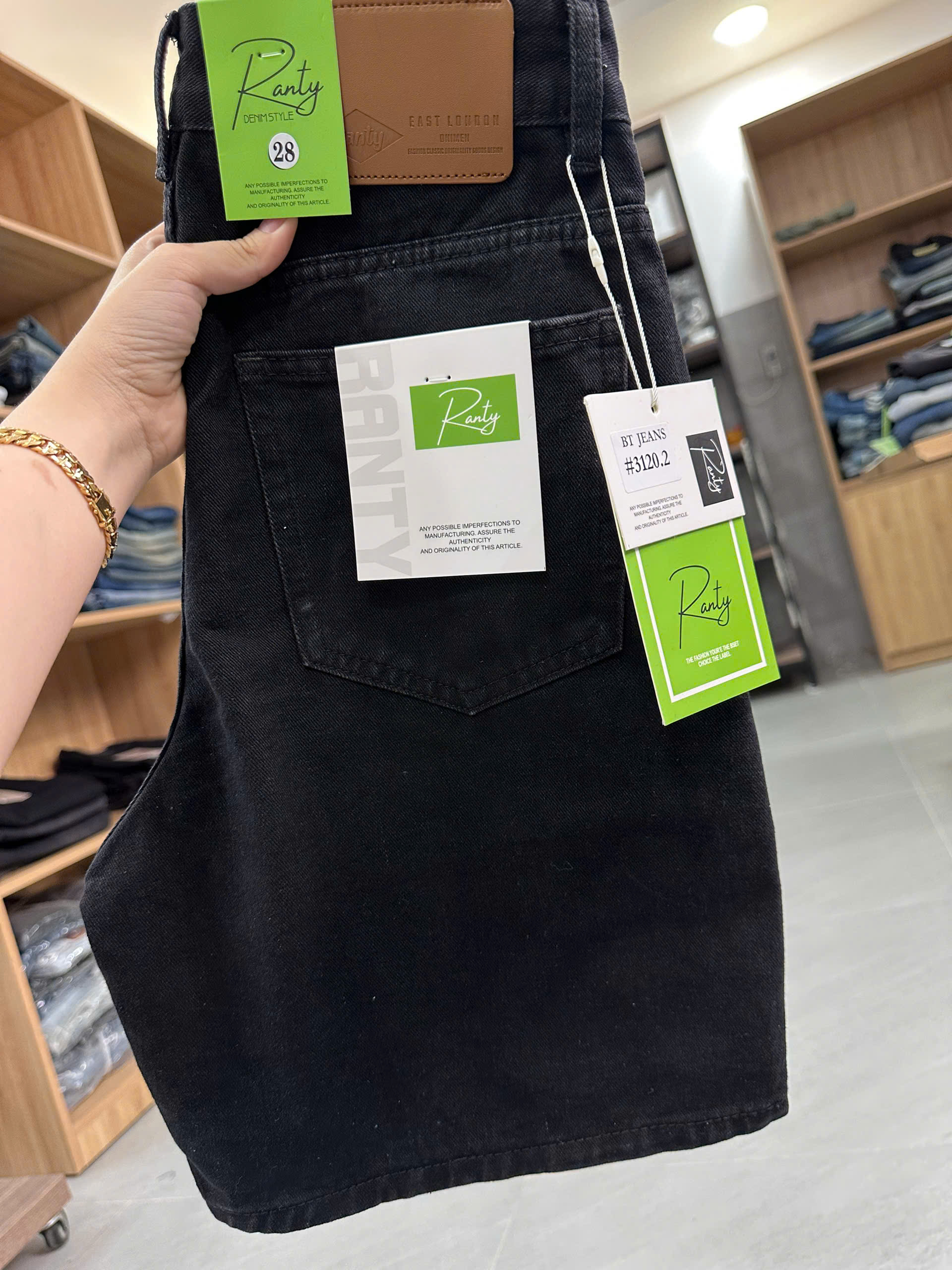 Quần short jeans trơn không giãn rách Ms 3120.2