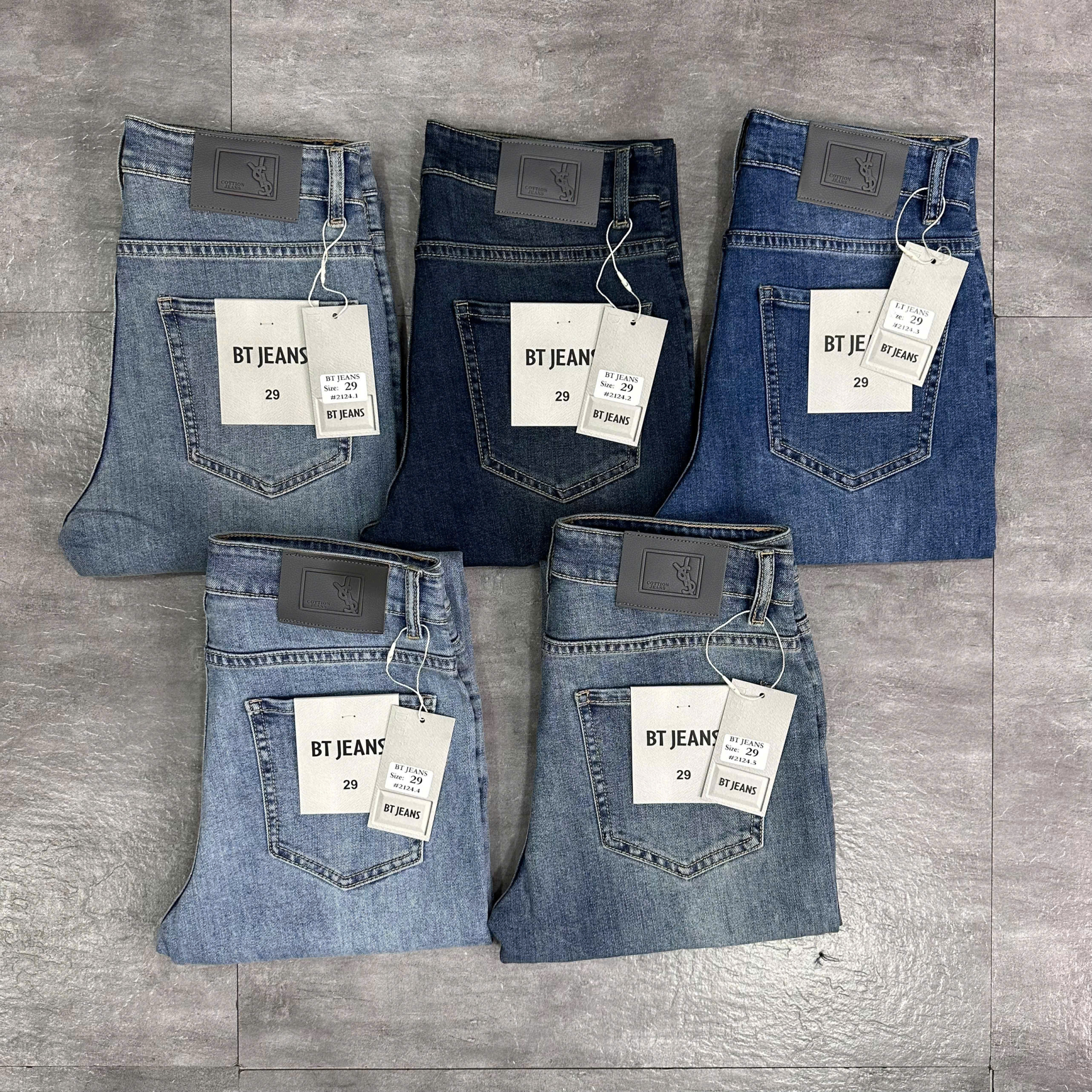 Quần jean nam trơn xanh cao cấp Ms 2124.3